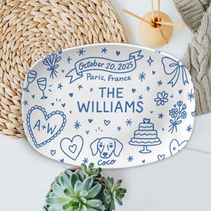 Custom Wedding Platter – Personalized Bridal Gift with Names, Date & Location–Unique Keepsake for Bride and Groom, Bridal shower, DECOR ONLY