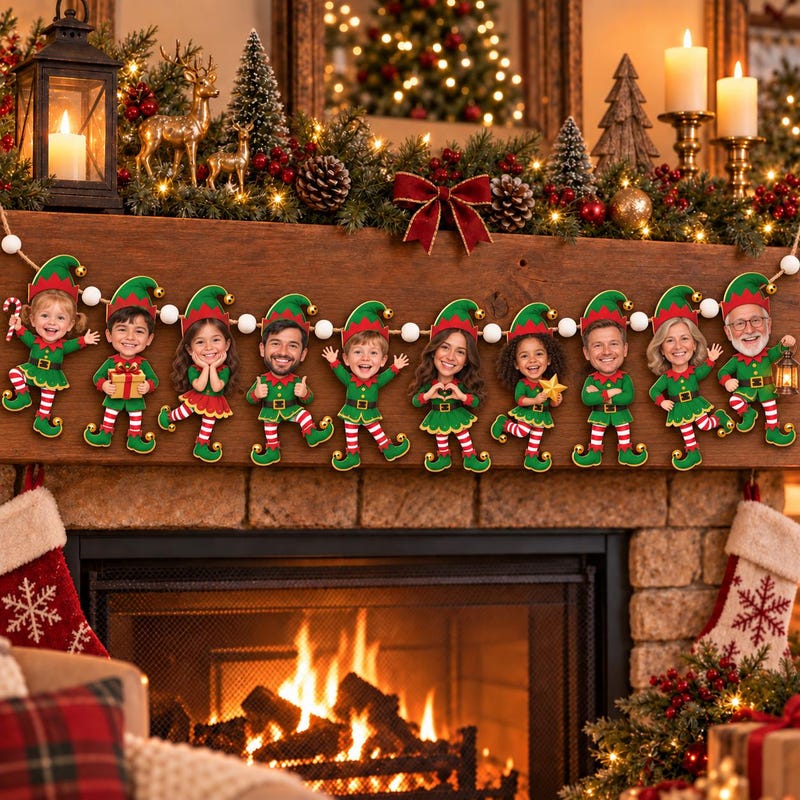 Baby Face Wooden Garland - Etsy