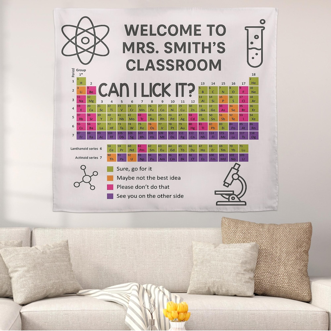 Funny Periodic Table Tapestry – Science Teacher Classroom Decor - Etsy
