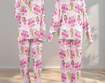 Benutzerdefinierte Foto Pyjama Set Personalisierte Mama Oma Loungewear