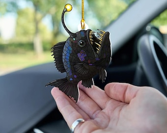 Angler Fish Car Ornament: Unique Sea Monster Decor