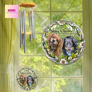 Personalized Pet Photo Wind Chime: Memorial Garden Gift for Mom