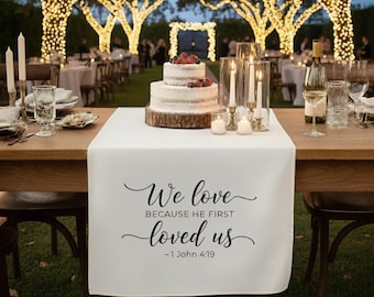 Custom Christian Wedding Table Sign: Bible Verse Reception Decor