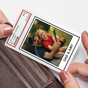 Cartão de carteira com foto personalizado para o pai | Presente de Dia dos Pais para as crianças | Encarte de carteira de metal personalizado | Cartão de lembrança para pai e filho