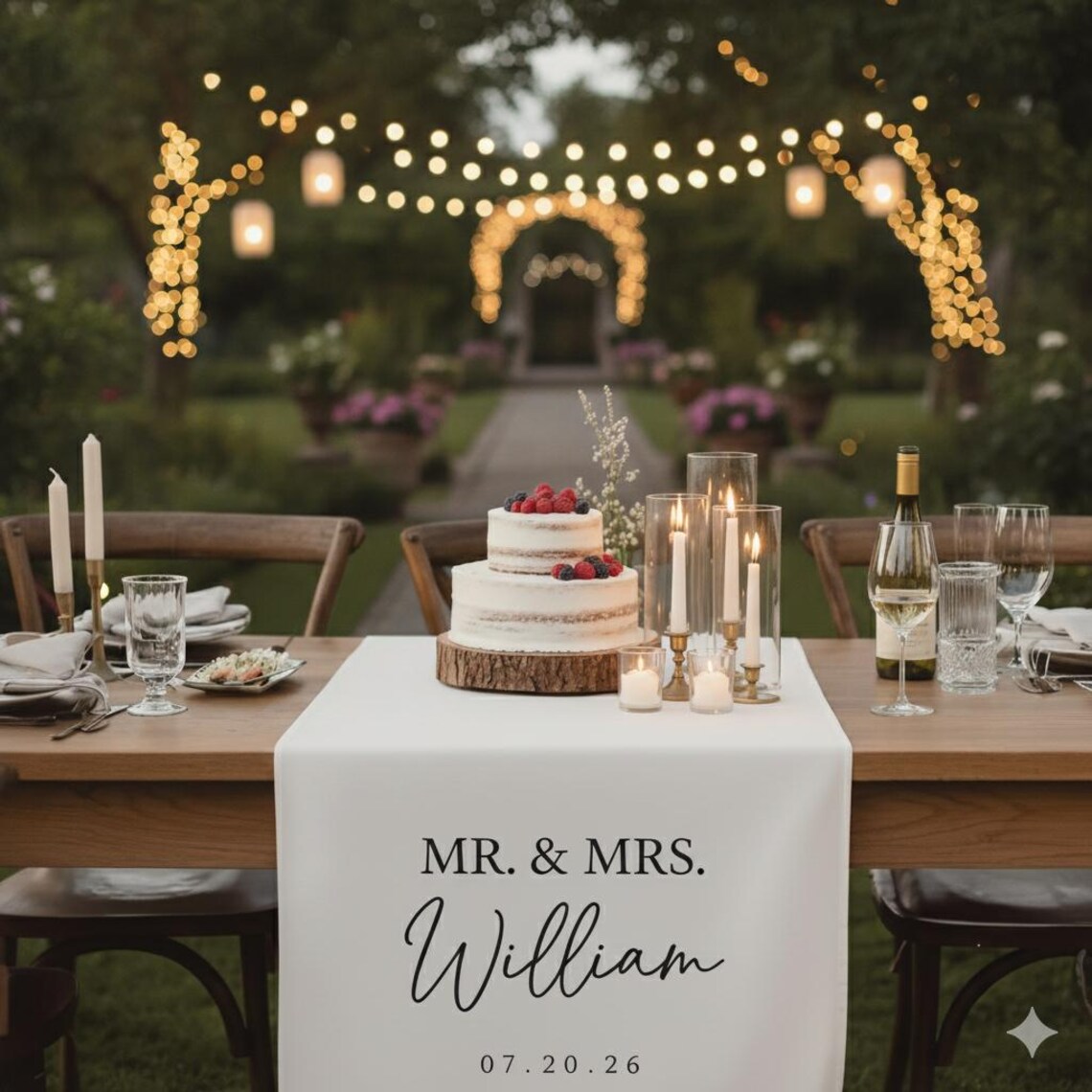 Custom Wedding Table Sign: Personalized Name and Date Reception Decor ...