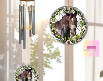 Custom Horse Memorial Wind Chime: Equestrian Pet Loss Keepsake