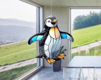 Penguin Acrylic Window Hanging