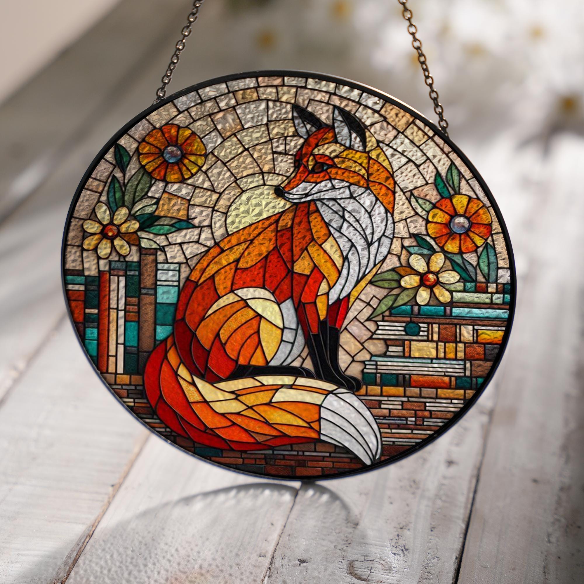 Stained Glass Fox - Etsy