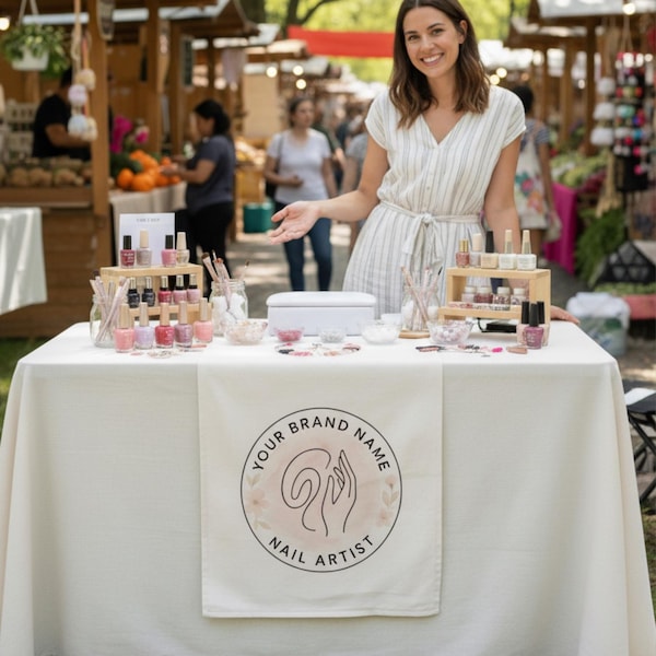 Decoración de mesa con logotipo personalizado: Letrero de mesa de negocios personalizado