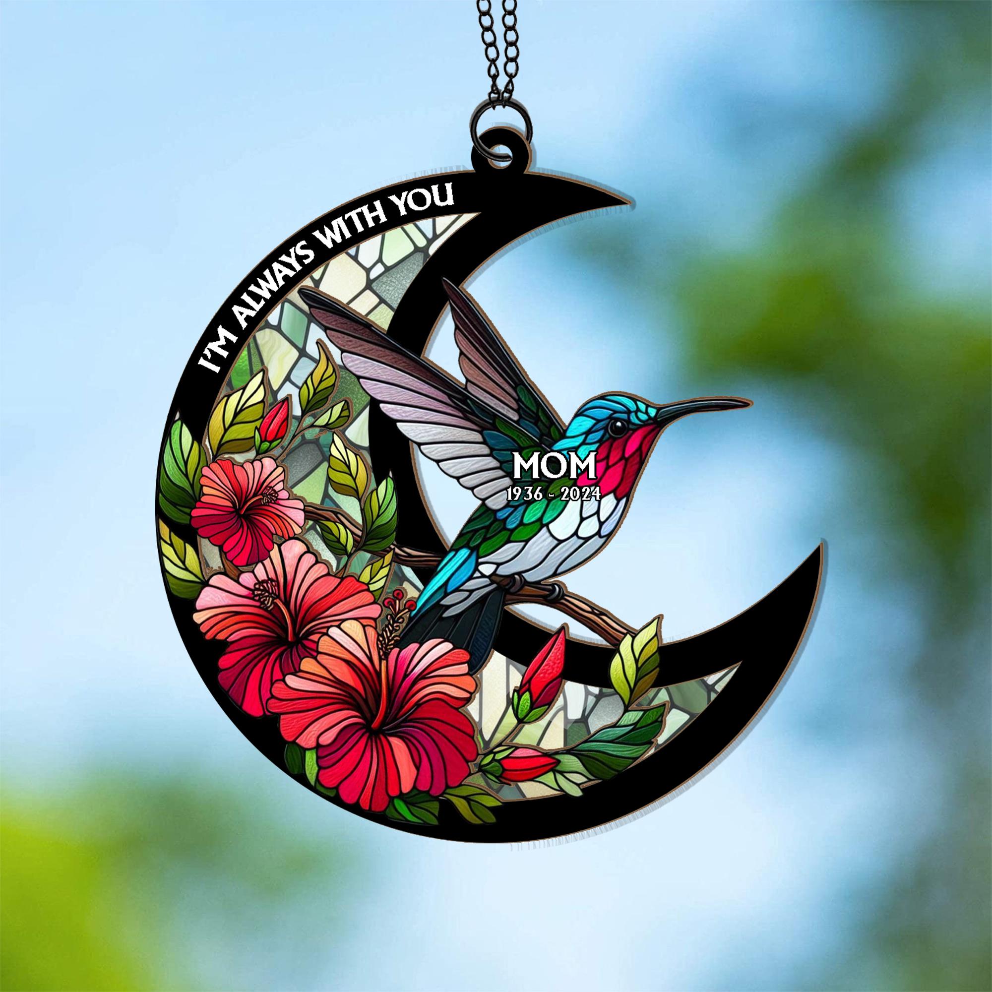Personalized Hummingbird Memorial Suncatcher Ornament: Sympathy Gift