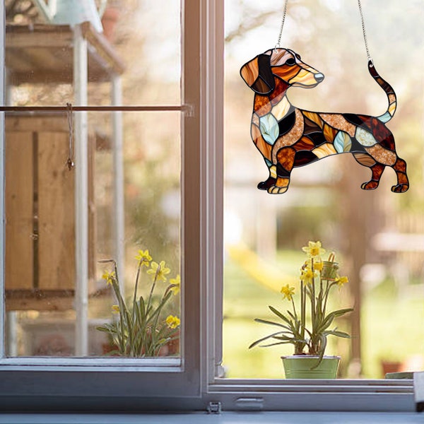 Dachshund Window Hanging, Dog Mom Gift, Dog Lover Gift, Dachshund ACRYLIC Window Hanging, Dachshund Lover Gift, NOT SUNCATCHER