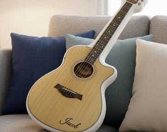 Anpassad plyschkudde för musikinstrument: Personlig kuddedekoration för akustisk gitarr