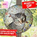 Custom Cat Portrait Glass Suncatcher, Glass Cat Memorial, Custom Cat Portrait from Photo, Sympathy Gifts, glass Cat, MOTHER'S DAY gift 2025