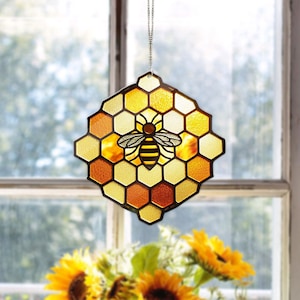 Honey Bee ACRYLIC Window hanging , Honey Bee Acrylic Window Decor, Perfect Gift For Home, Beekeeper gift, Window decoration, NOT SUNCATCHER