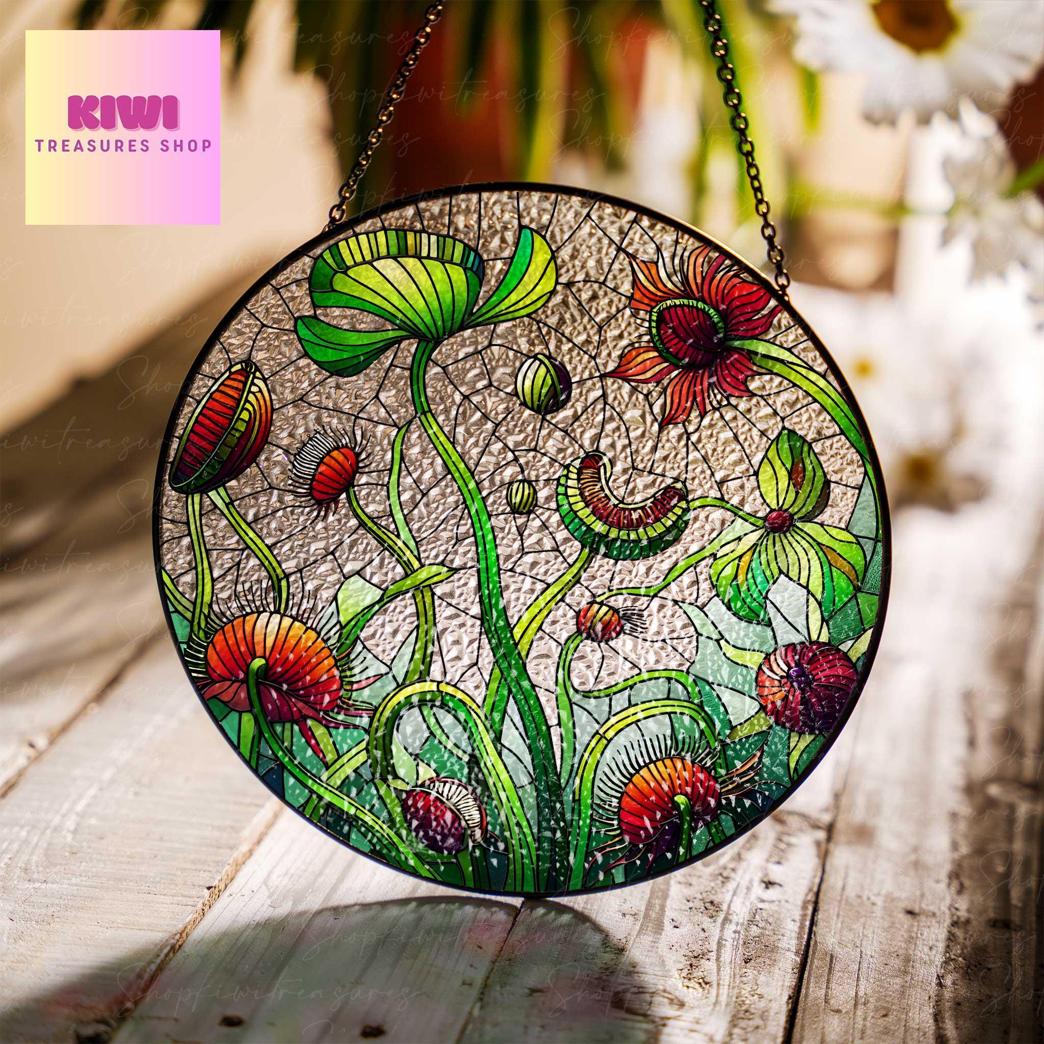 Carnivorous Plant Stained Glass, Carnivorous Suncatcher, Acrylic Window