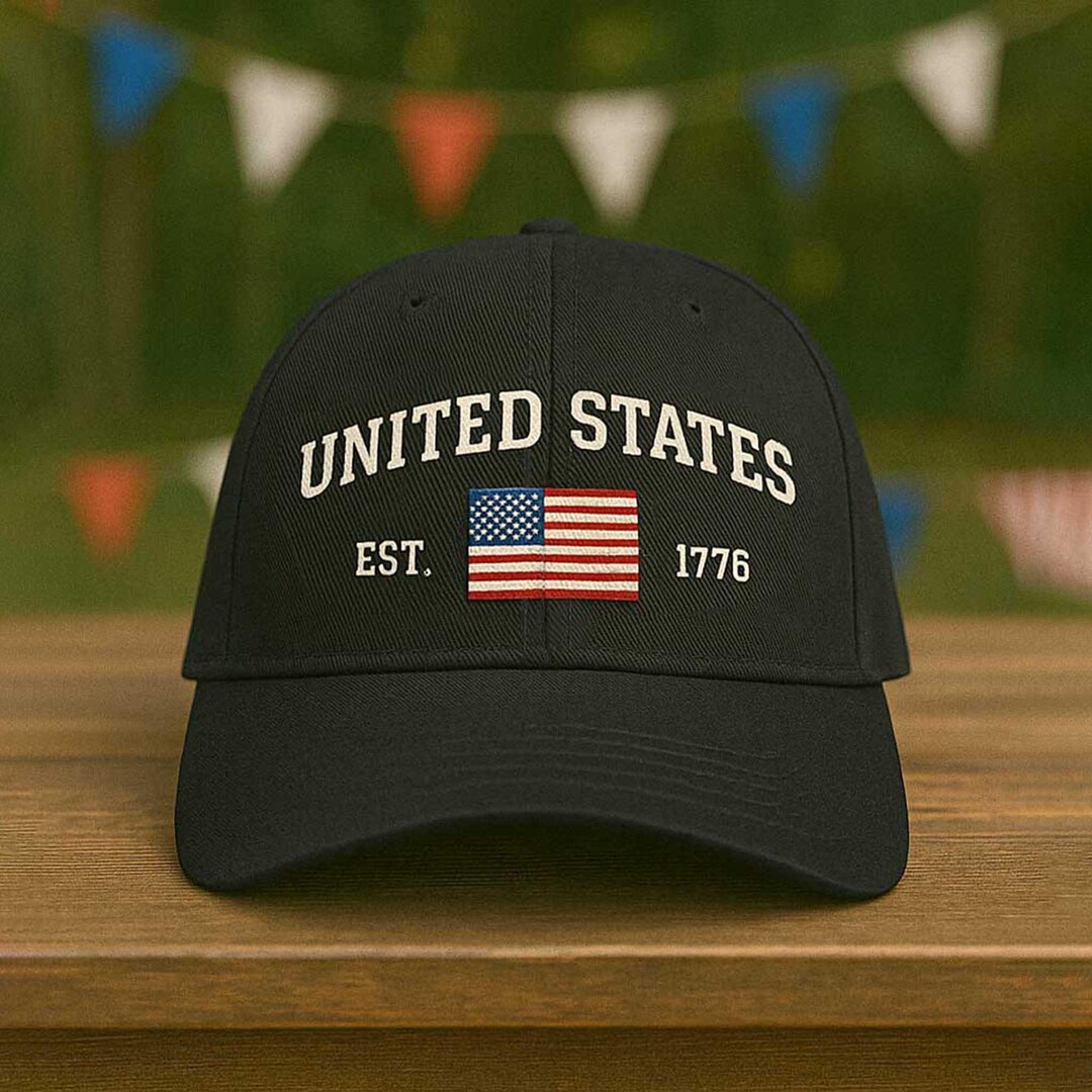 United States Est 1776 Cap, 4th July Cap, American Flag Hat