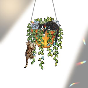 Custom kattenras Suncatcher – holografisch raamhanger voor kattenliefhebbers