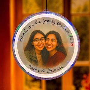 Benutzerdefinierte Bester Freund Foto-LED zum Aufhängen - Personalisiertes Leuchtgeschenk, Freundschafts-Andenken, Geburtstagsgeschenk für Besties