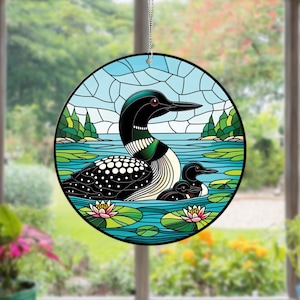Loon Bird mom ACRYLIC Window Hanging, Wall Art, acrylic Window Hanging, Bird lovers, Kitchen decoration, Bird nerd, Not suncatcher