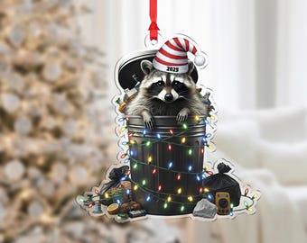 Adorno de mapache divertido – Decoración navideña de Trash Panda 2025