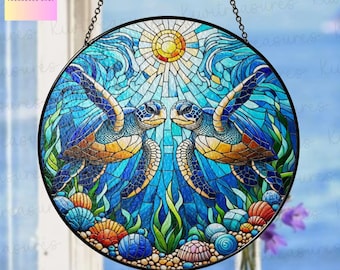 Glasschildkröte Suncatcher: Fensterschmuck