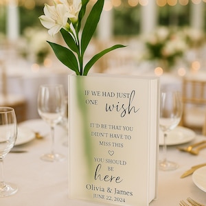 Personalized Memorial Vase: Acrylic Book Vase with Hologram Flowers