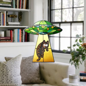 Accrocher une fenêtre en acrylique pour enlèvement de chat ovni : décoration intérieure idiote