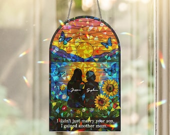 Mother-in-Law Holographic Suncatcher Gift from Daughter-in-Law - Mother's Day acrylic Window Hanging - Personalized Keepsake