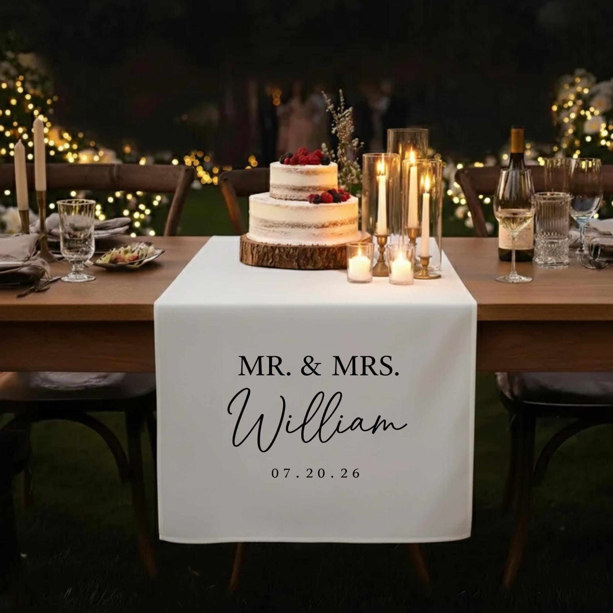 Custom Wedding Last Name Table Banner: Personalized Names Reception ...