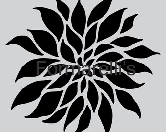 Dahlia Flower Digital Design for Stencil or Laser-cutting