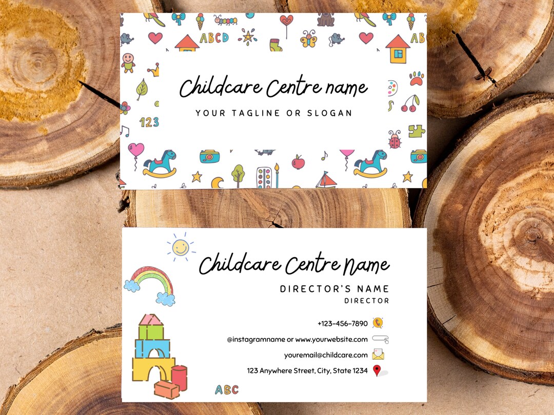 Childcare Business Card, Daycare Business Card, Editable & Printable