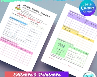 Solicitud de empleo para guarderías, plantilla de solicitud de empleo, solicitud de empleo, solicitud de empleo