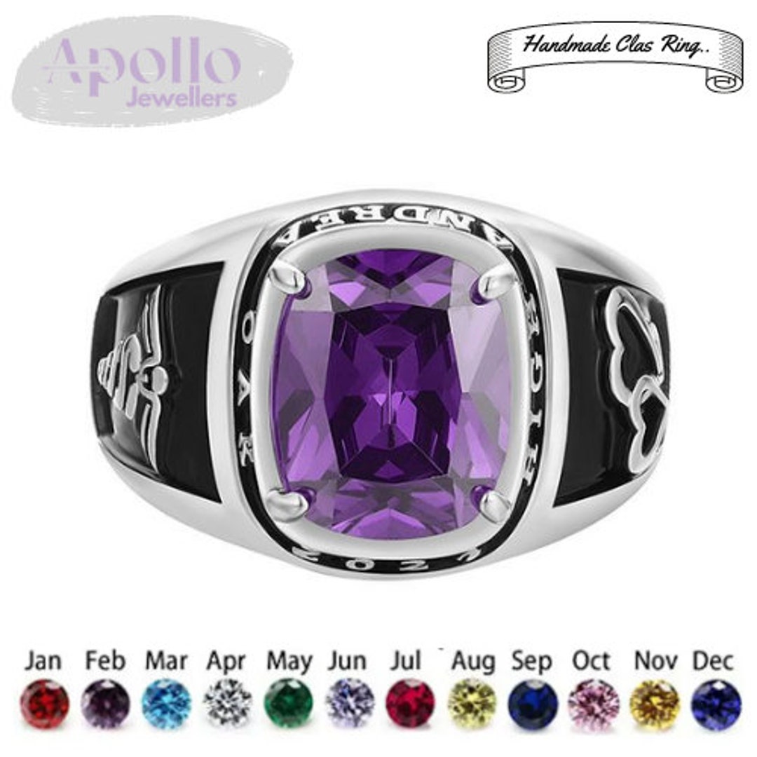 Men's Birthstone Class Ring Men's Class Ring Etsy