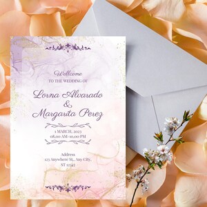 Personalisierte Hochzeitskarten | Anpassbare Schönes Design | Elegante Hochzeitskarte