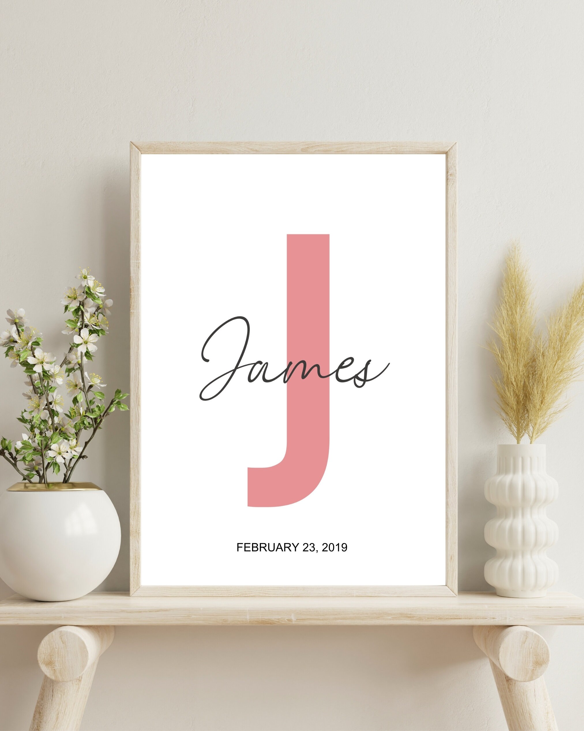 Custom Initial Print, Name Printable, Personalized Name Print, Personalized Initial Name Print
