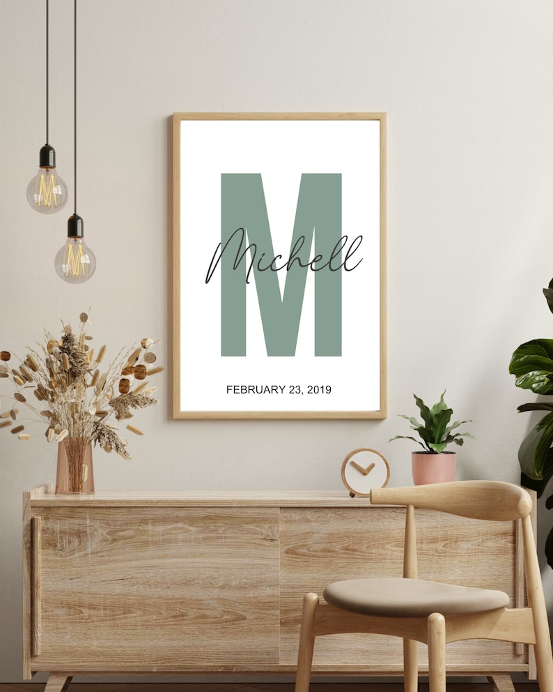 Custom Initial Print, Name Printable, Personalized Name Print, Personalized Initial Name Print