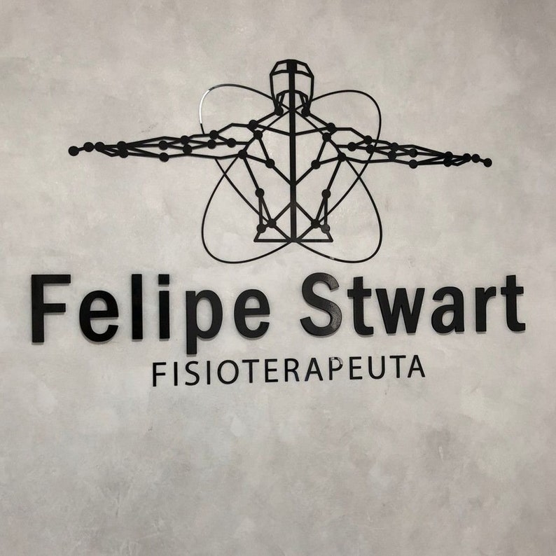 May include: Black and white logo of a stylized human figure with connected dots, with the text "Felipe Stwart" and "FISIOTERAPEUTA" below.