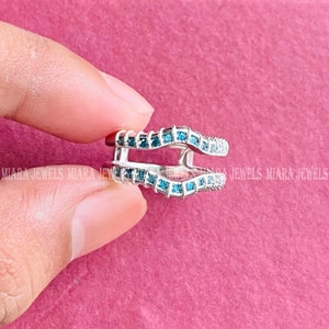 Enhancer Ring Guard, 0.50 Ct Round Cut London Blue Topaz Engagement Ring Guard 14k White Gold Over 925 Silver