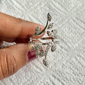Pour femme, or blanc 14 carats de plus de 1,98 ct rond, diamants blancs, bague de protection en argent 925, rehausseur de bague de fiançailles