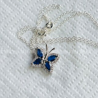 ORIDIO Collana Donna In Argento 925 Con Ciondolo Croce E Farfalla – Diamante Coltivato 0.035ct, Placcata Oro Bianco 18K