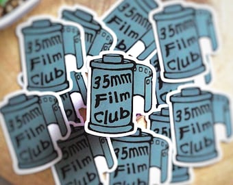 35mm Spool Film Club Vinyl Sticker | Kindle Sticker | Laptop Sticker | Water Bottle Decal | Gift Idea | Analog Photography