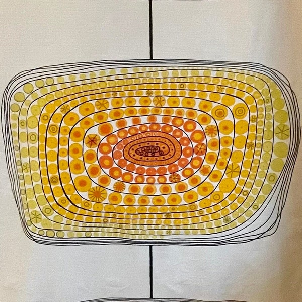 8.5 yd Amazing retro fabric, Maud Fredin Fredholm design. Vintage fabric from the 60s. Swedish quality designer fabric, mid century, 1960s.