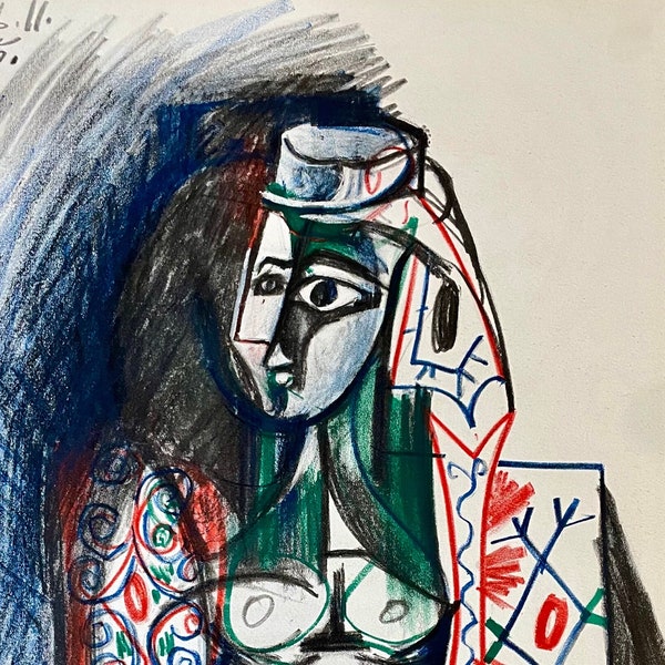 Pablo Picasso original lithograph, Carnet de la Californie, Printed by Mourlot Paris 1959, Published by Cercle d'Art, Unsigned, 1500 copies.