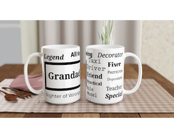 White Ceramic Mug - for Superstar Grandads