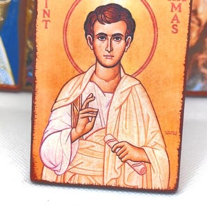 Saint Thomas the Apostle – Orthodox Icon Magnet, &quot;Doubting Thomas&quot;, Handcrafted Wood, 3.15&quot;x2.36&quot;