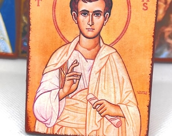Saint Thomas the Apostle – Orthodox Icon Magnet, "Doubting Thomas", Handcrafted Wood, 3.15"x2.36"
