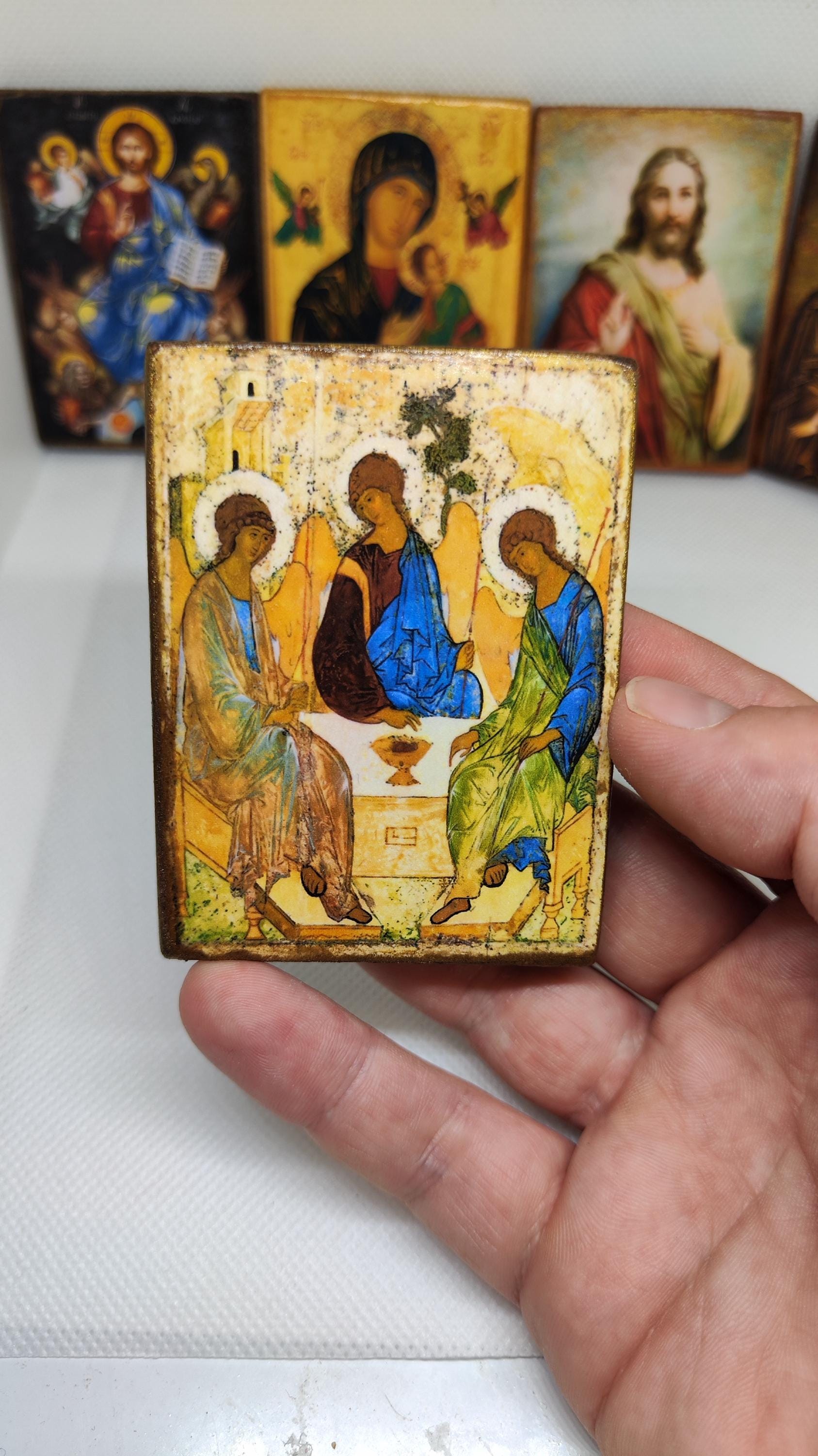 Holy Trinity Icon – Andrei Rublev Replica – Orthodox Wooden Icon - Etsy