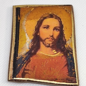 Handcrafted Wooden Icon of Jesus Christ – Aged Vintage Effect