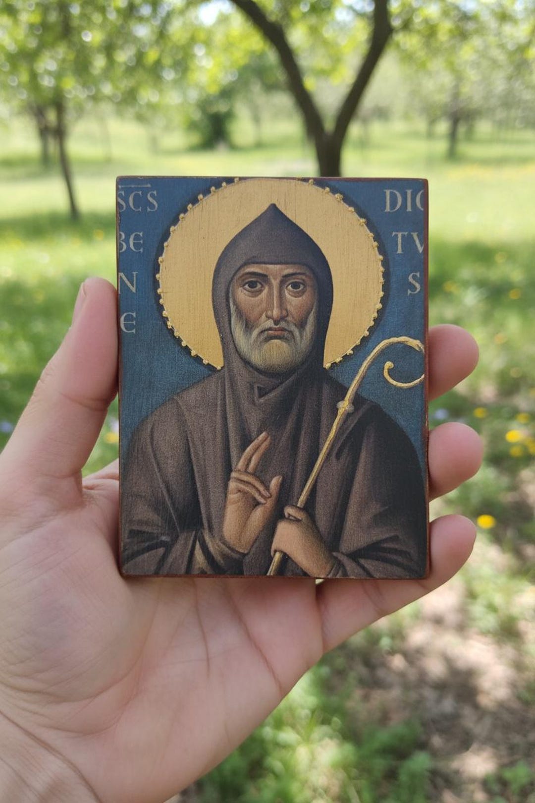 Saint Benedict of Nursia Wooden Icon | Catholic & Orthodox Religious ...