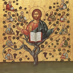 Jesus Christ the True Vine - Orthodox Christian Icon | Printable Digital Download | Byzantine Icon | Religious Wall Art | Instant Download